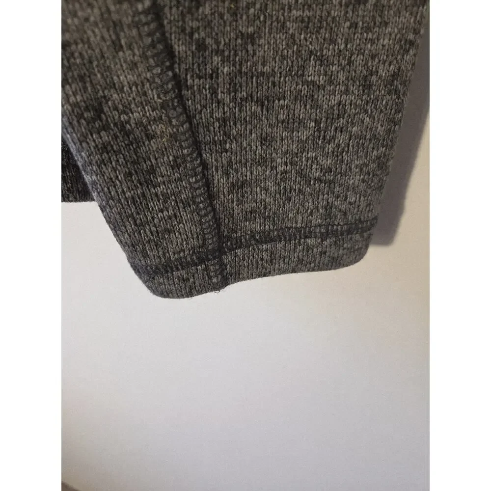 Eddie Bauer Mens L Pullover Fleece 1/4 Snap Gray & Rust Zip Pockets Gorpcore